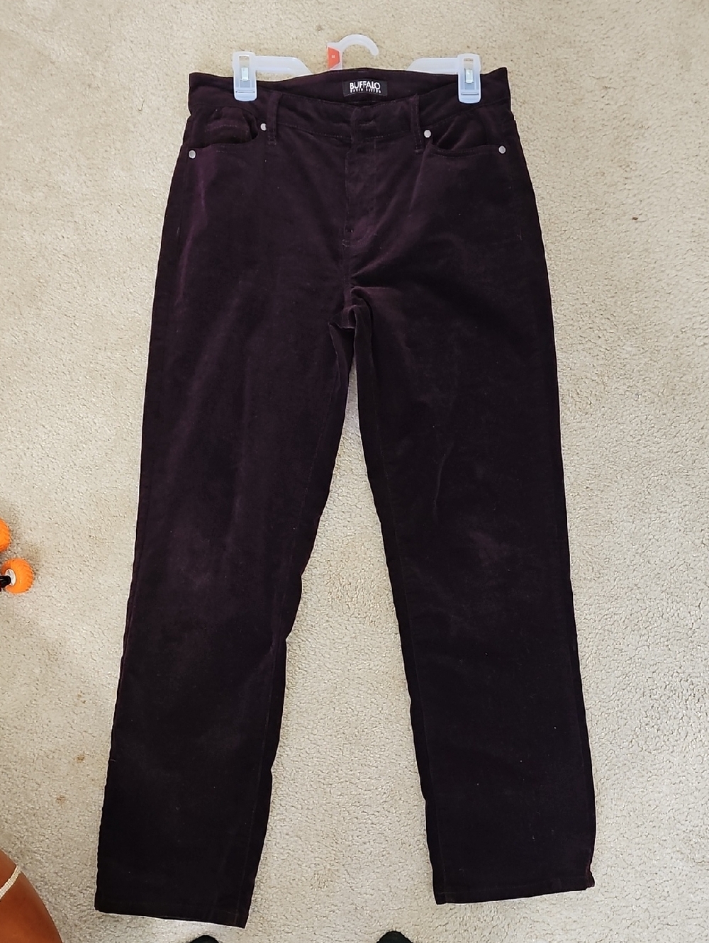 Buffalo David Bitton Women's Dark Plum Straight-Leg Corduroy Pants